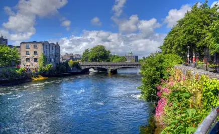 Fluss mit Brücke Irland